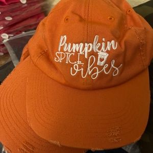 Pumpkin spice distressed hat